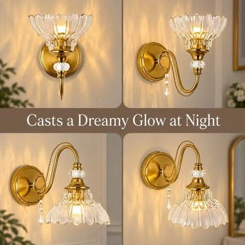 Gold Crystal Wall Sconce – Brand New - photo 3