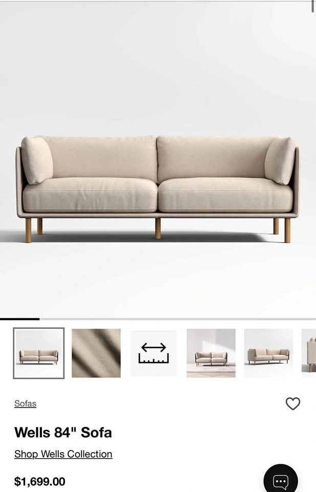 Wells 84” Sofa- Crate & Barrel