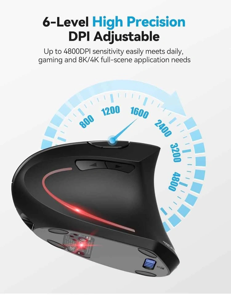 Brand new TECKNET Rechargeable Wireless Ergonomic Vertical Mouse - photo 3
