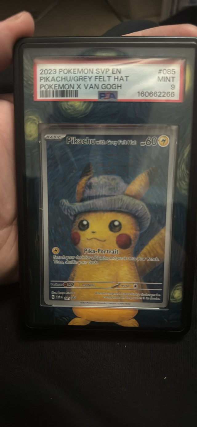 Pokemon Pikachu with Grey Felt Hat PSA 9 Van Gogh
