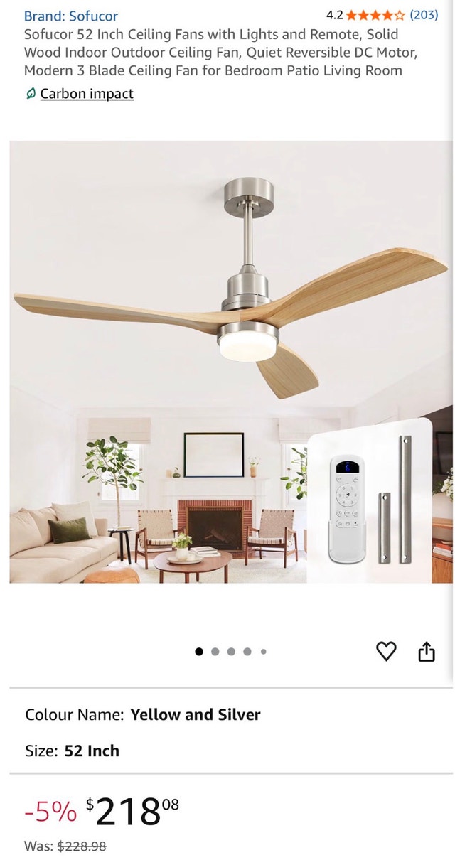 Sofucor 52 Inch Ceiling Fan