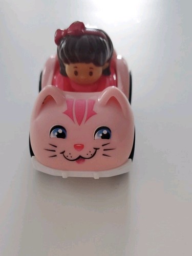 Rare Little People Wheelies Mia in Pink Kitty Cat Car (2015)
