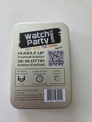 HUDDLE UP Watch Party Games Football Edition Card Game in a Tin - photo 2