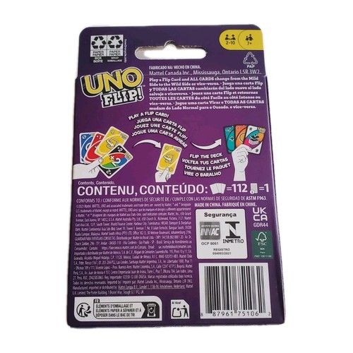 Mattel Uno Flip Card Game - Double Sided Cards, 2 - 10 Players, - photo 2