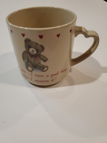 Vtg Carlton Card Teddy Bear Mug - I Love You