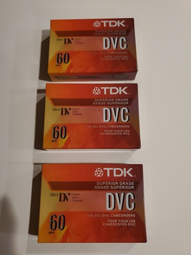 3 TDK Mini DV Digital Video Cassettes DVC 60mins New Sealed