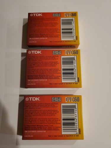 3 TDK Mini DV Digital Video Cassettes DVC 60mins New Sealed - photo 2