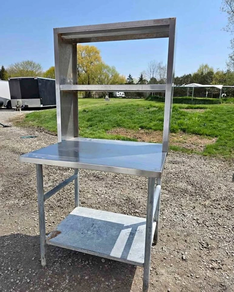 Stainless Steel Work Table With Built On Shelf For Sale