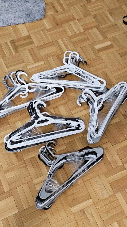 120 Assorted Wooden, Plastic, and Wire Clothing Hangers - photo 2