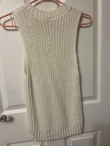 Abercrombie & Fitch Ivory Chunky Knit Sleeveless Sweater XS - photo 2
