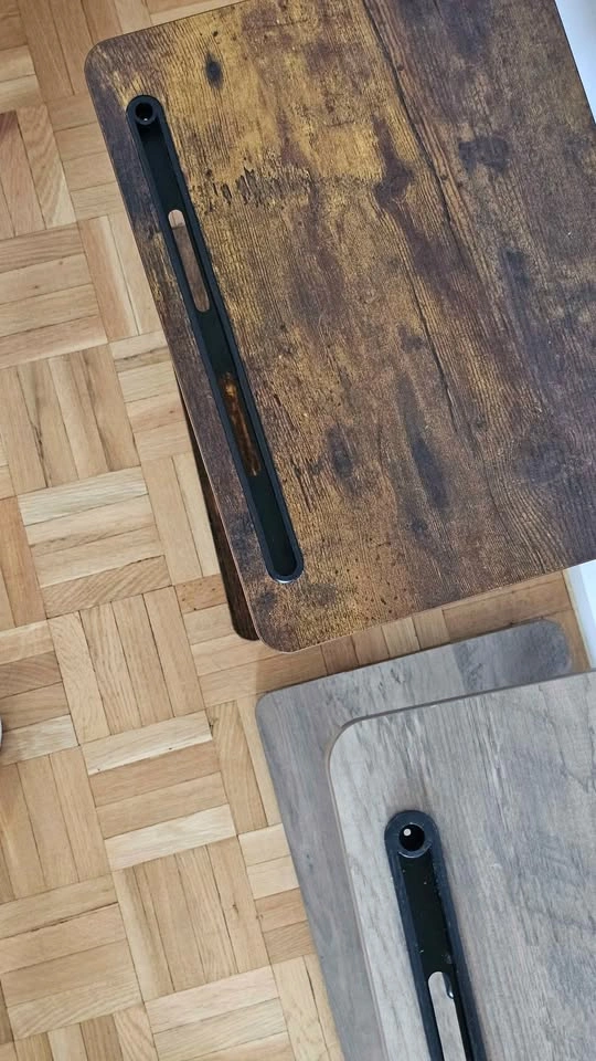 Adjustable bed / sofa side C shape Table with wheels - photo 3