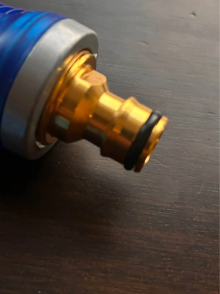 Blue and Brass Garden Hose Spray Nozzle - photo 4