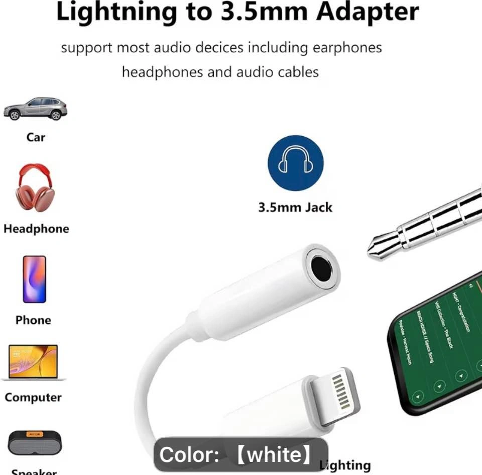 Lightning to 3.5mm Headphone Jack Adapter for iPhone - photo 3