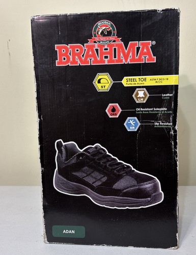 BRAHMA Black Suede Leather Steel Toe Work Boots Men's 10.5 - photo 2