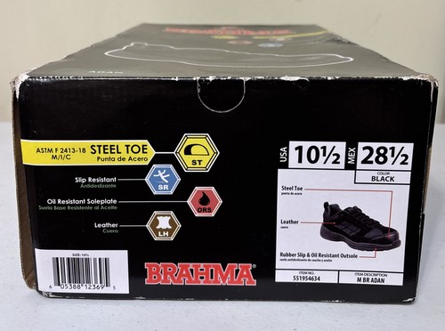 BRAHMA Black Suede Leather Steel Toe Work Boots Men's 10.5 - photo 3