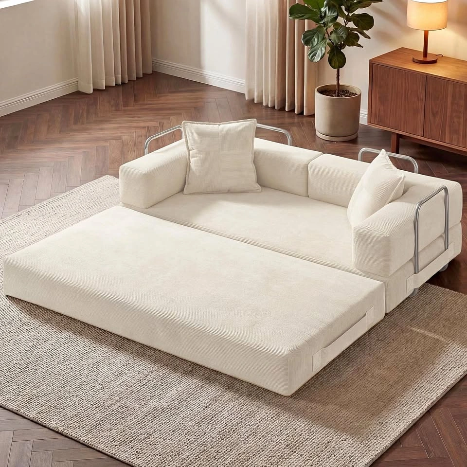Convertible Corduroy Sleeper Sofa 78"