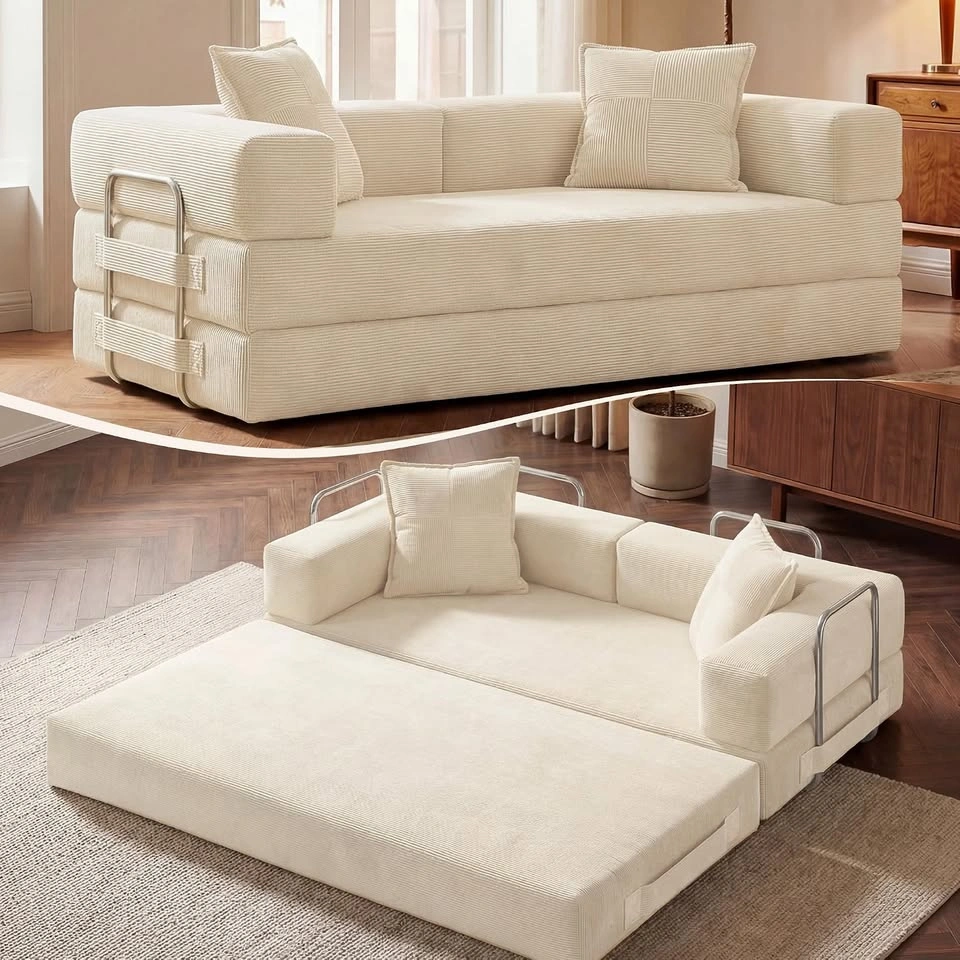 Convertible Corduroy Sleeper Sofa 78" - photo 2