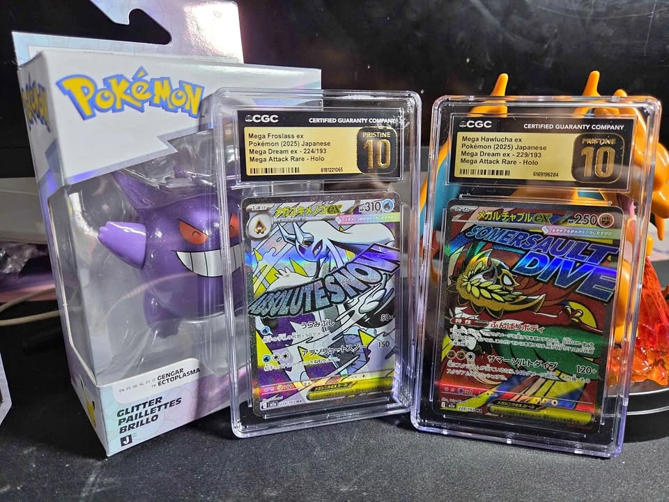 CGC 10 Pristine Mega Froslass ex, Mega Hawlucha ex