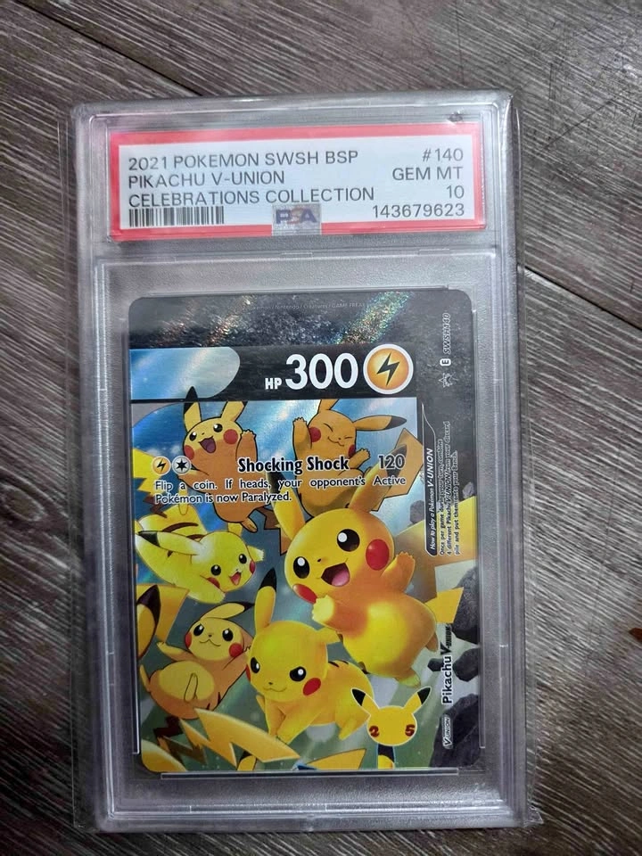 2021 Pokemon SWSH BSP Pikachu V-Union Celebrations PSA 10