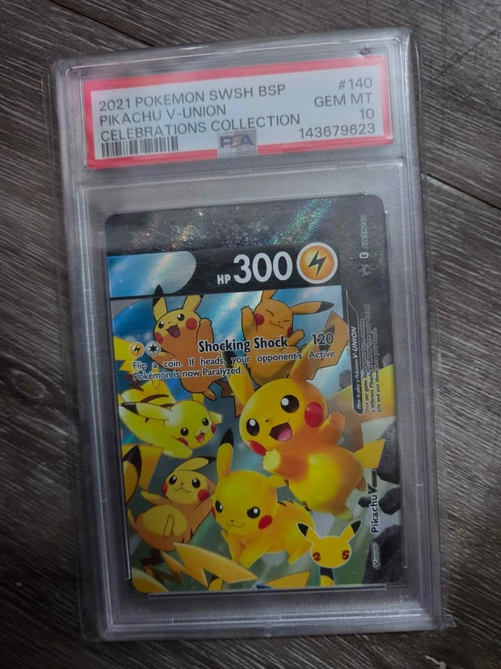 2021 Pokemon SWSH BSP Pikachu V-Union Celebrations PSA 10 - photo 2