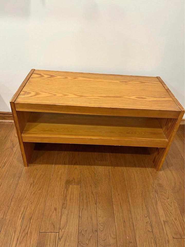 Solid pine shoe organizer/seating/storage/plant shelf