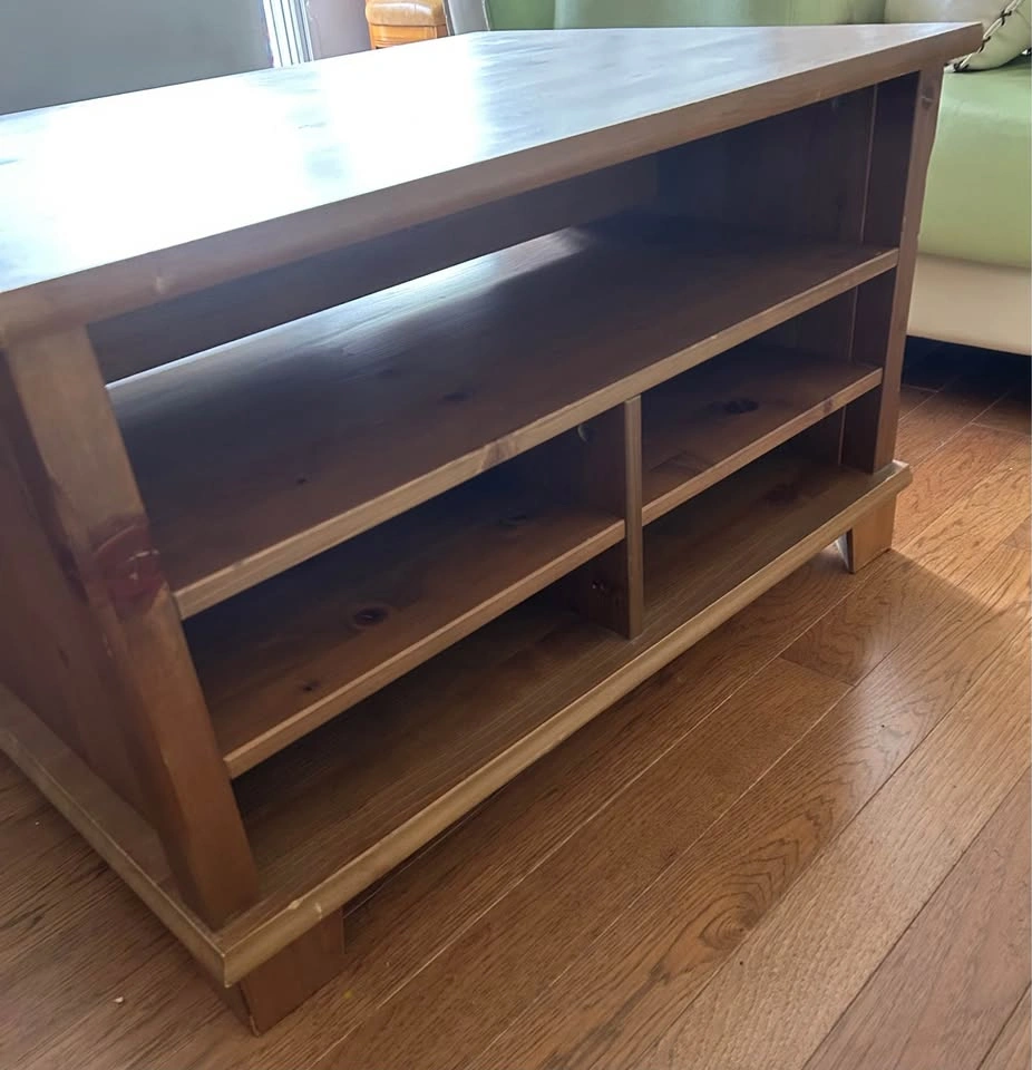Solid Rustic Pine Wood Coffee Table with Drawers and shelves - photo 2