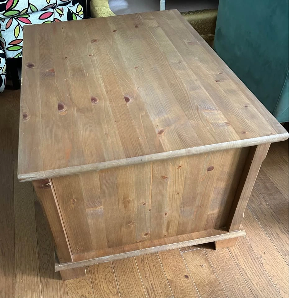 Solid Rustic Pine Wood Coffee Table with Drawers and shelves - photo 5