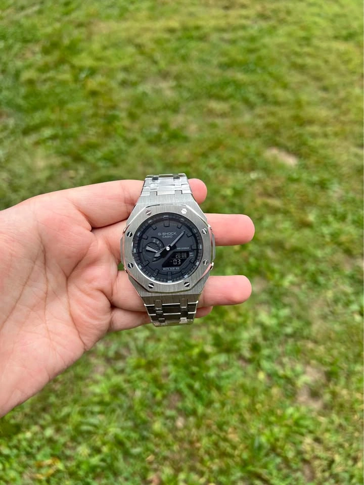 Casio G-Shock GA-2100 CasiOak Stainless Steel Mod