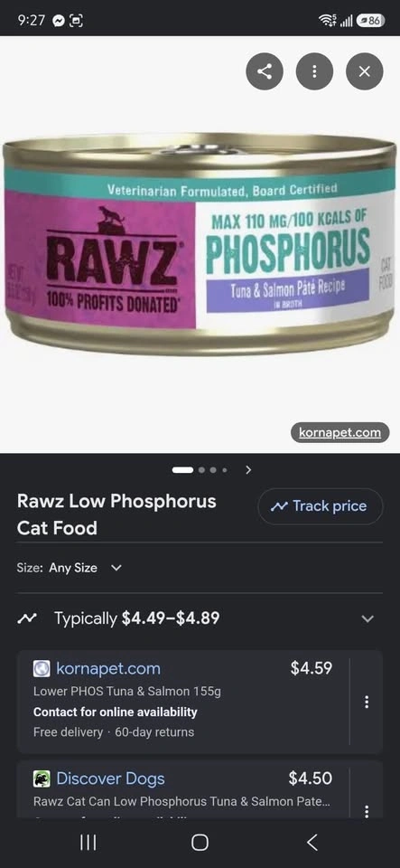 Low phosphorus Rawz Cat food 10 cans sold together - photo 2