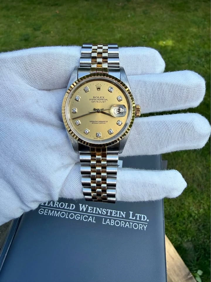 Rolex DJ 36 16233 - Champagne Diamond Dial Factory - Appraised