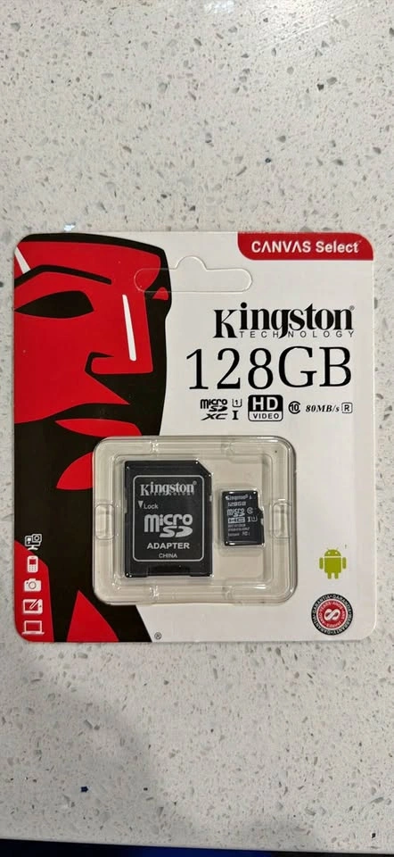 Kingston Canvas Select 128GB microSDXC Card with Adapter