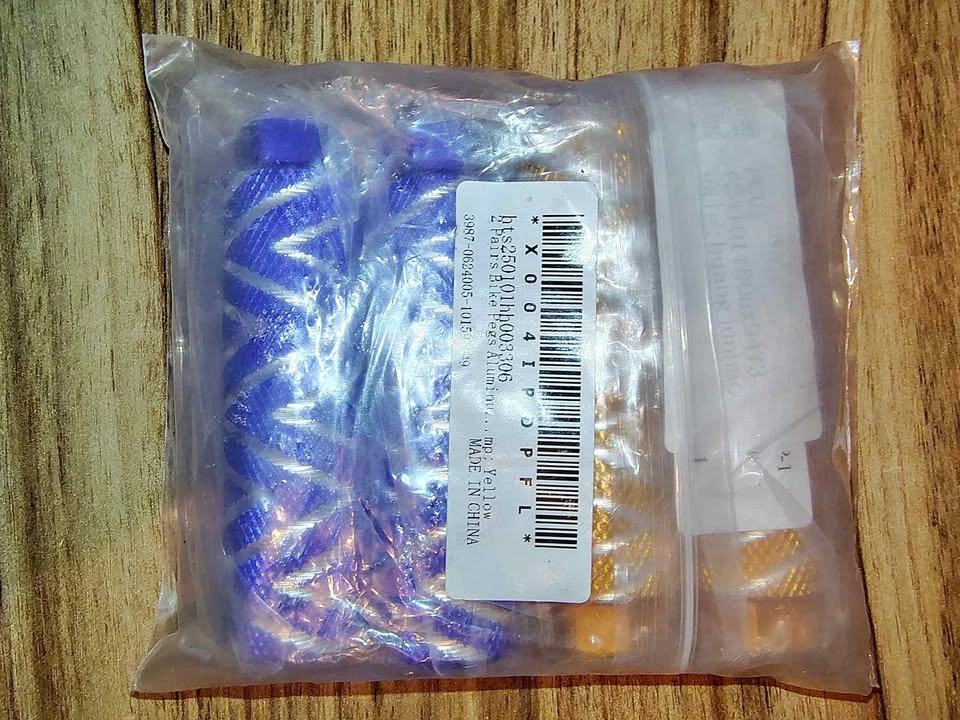 Brand New Aluminum Bike Pegs - 2 Pairs (Blue & Gold/Yellow)