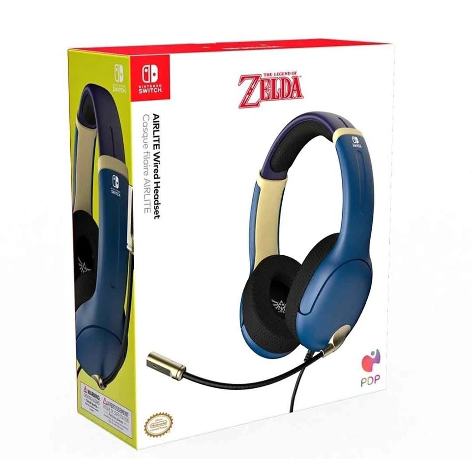 PDP AirLite Wired Stereo Gaming Headset Zelda Hyrule Blue