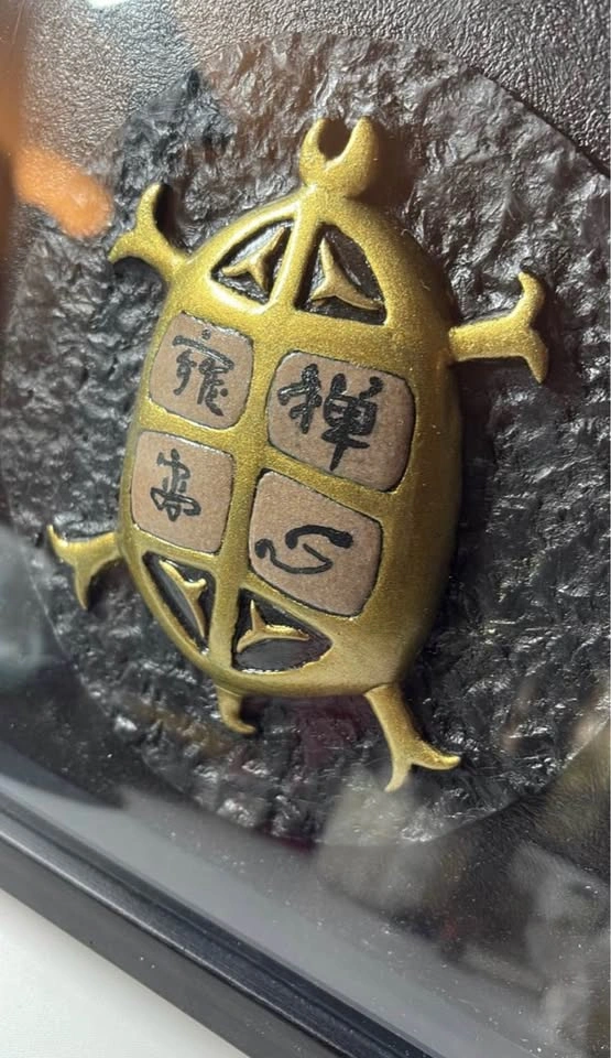 Turtle art FIMO clay, Chinese LUCKY SYMBOLS, COLLECTIBLE framed - photo 3