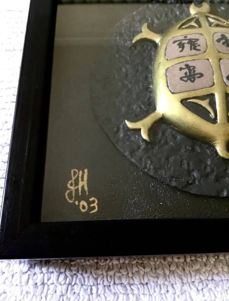 Turtle art FIMO clay, Chinese LUCKY SYMBOLS, COLLECTIBLE framed - photo 4