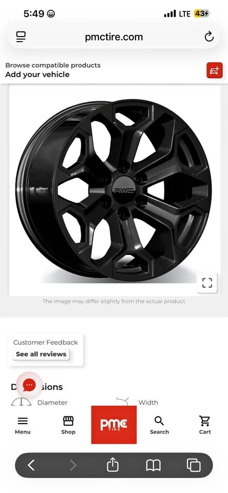 RWC FO360 Satin Black Wheels 17x8.5 +15 6x135mm
