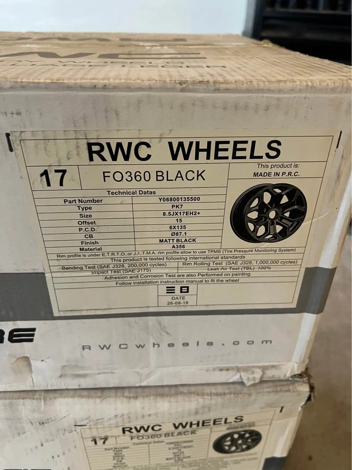 RWC FO360 Satin Black Wheels 17x8.5 +15 6x135mm - photo 2