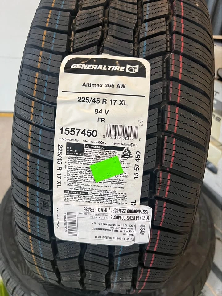 Set of 4 General ALTIMAX 365AW Tires 225/45R17 94V XL - photo 2