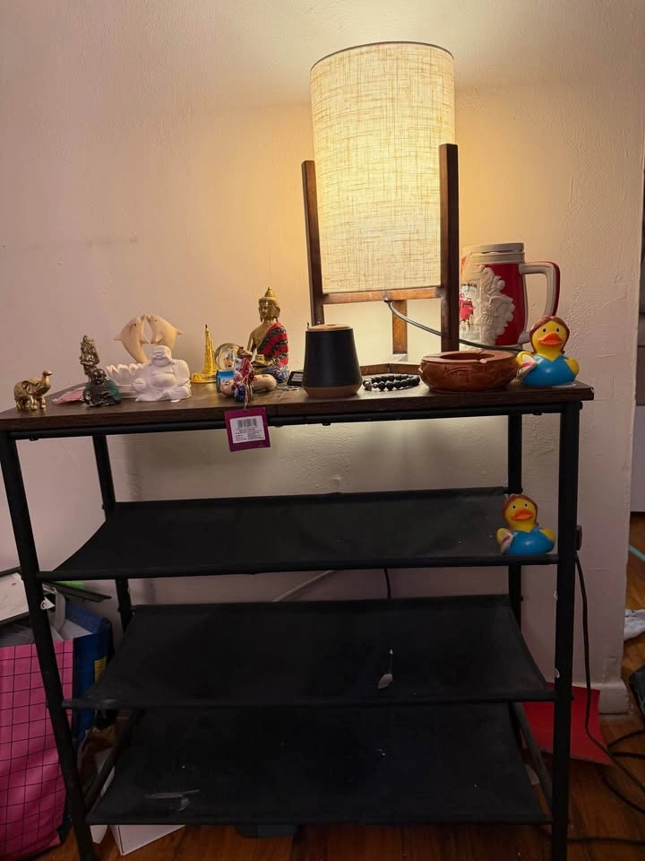 3-Tier Fabric Shoe Rack Storage Shelf – Wooden Top Table - photo 3