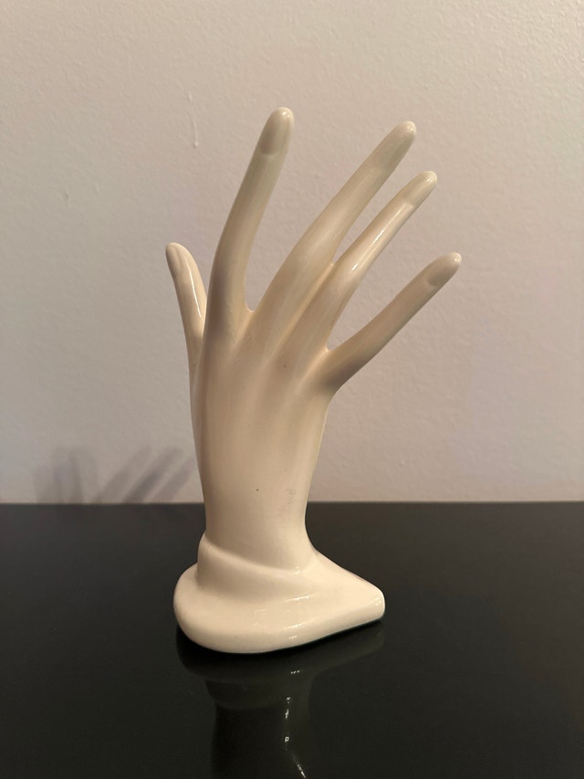 Vintage ceramic elegant hand jewelry holder