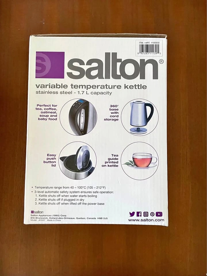 Salton Variable Stainless Kettle 1.7L