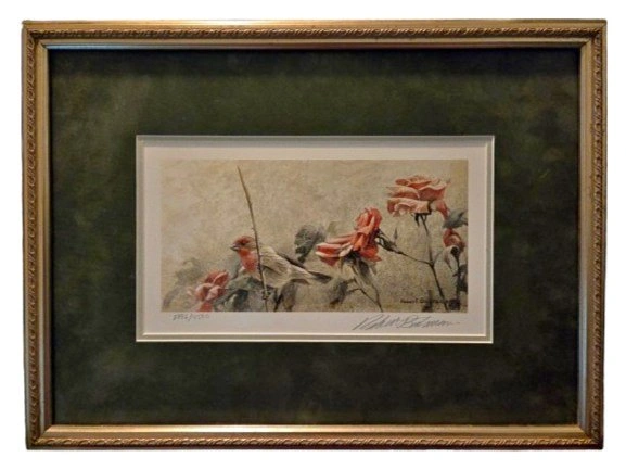 Robert Bateman “House Finch and Roses” Signed Limited Edition Pr