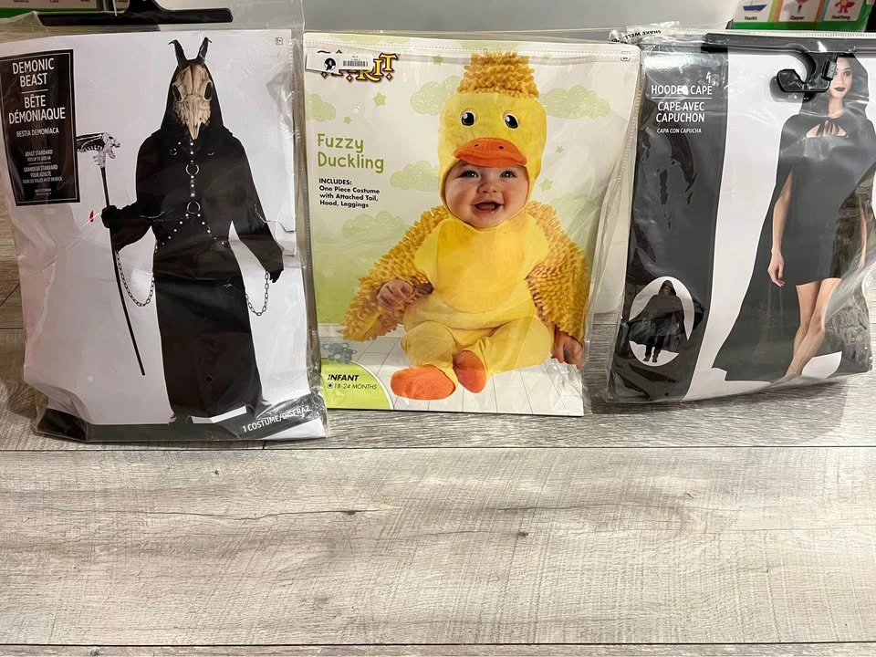 Used Halloween Costumes: Demonic Beast, Duckling, Cape - photo 4