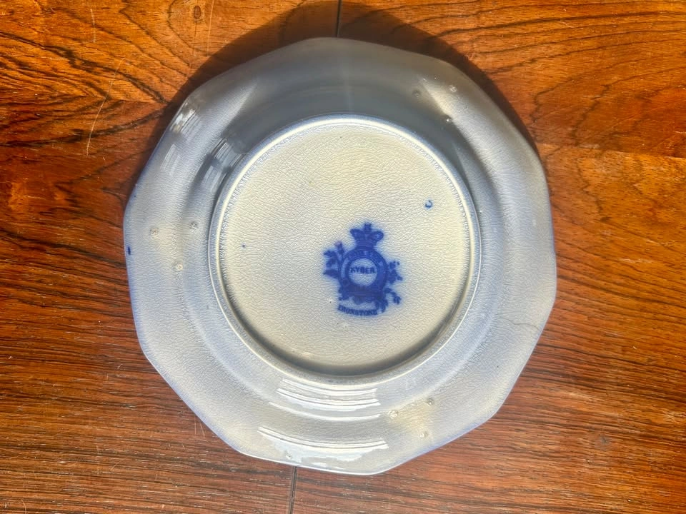 Antique Flow Blue Ironstone Plate - Kyber by W. Adams & Co. - photo 2