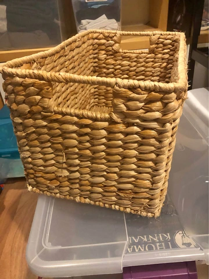 Woven Water Hyacinth Storage Basket