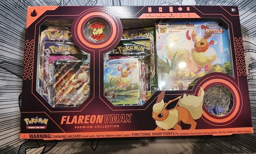 2022 Pokémon TCG – Flareon VMAX Premium Collection Box – Factory