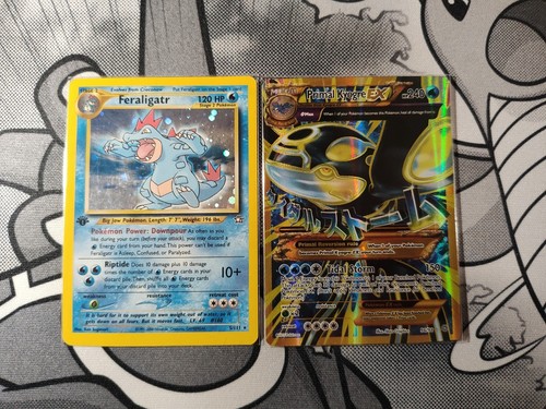 Water Card Bundle! Feraligatr 5 1st Edition & Primal Kyogre Ex 9