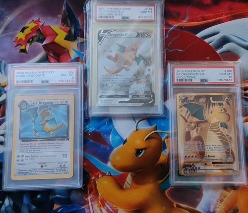 Dragonite 3 Graded Pokémon PSA Bundle