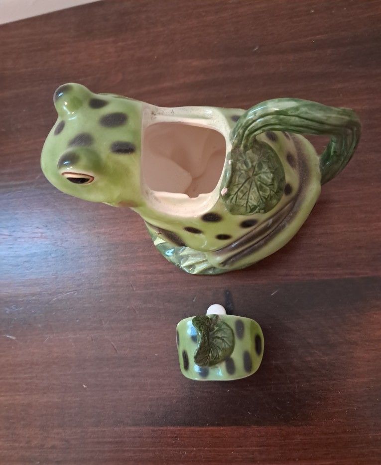 Hand painted watering frog - photo 3