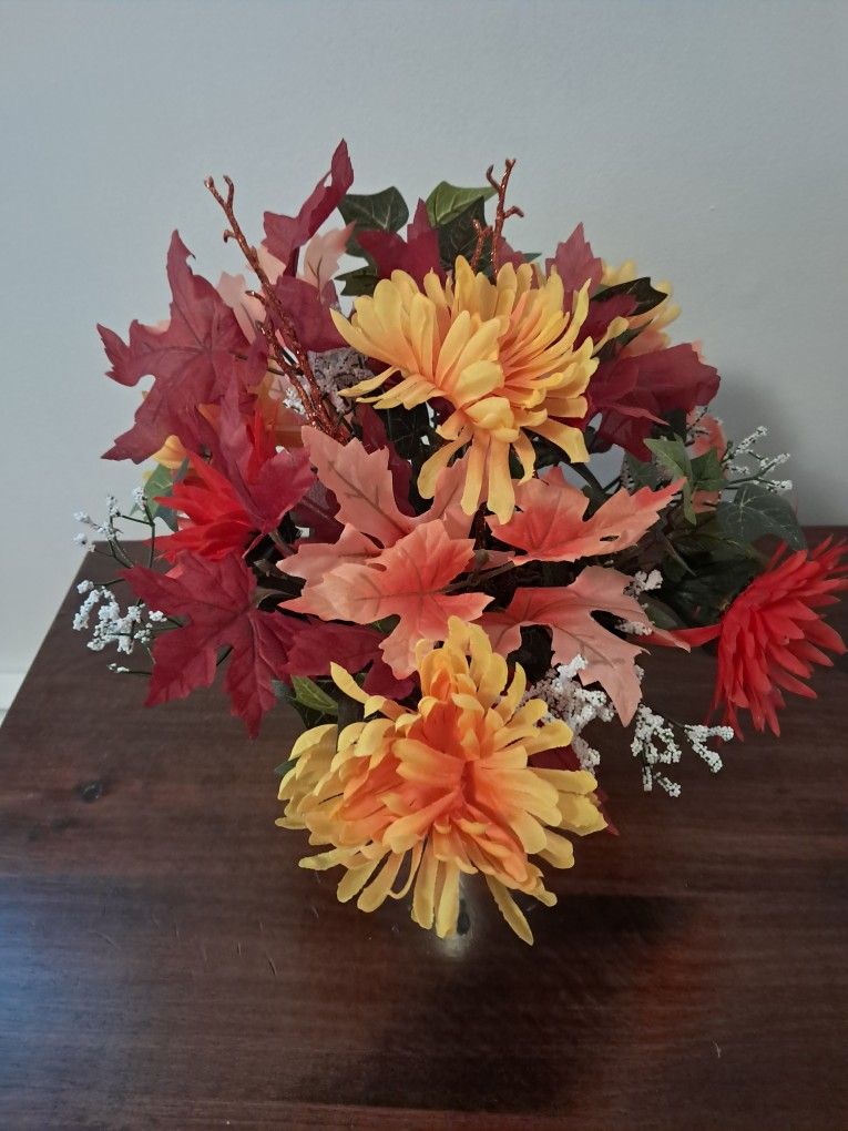 Handmade fall flower arrangement